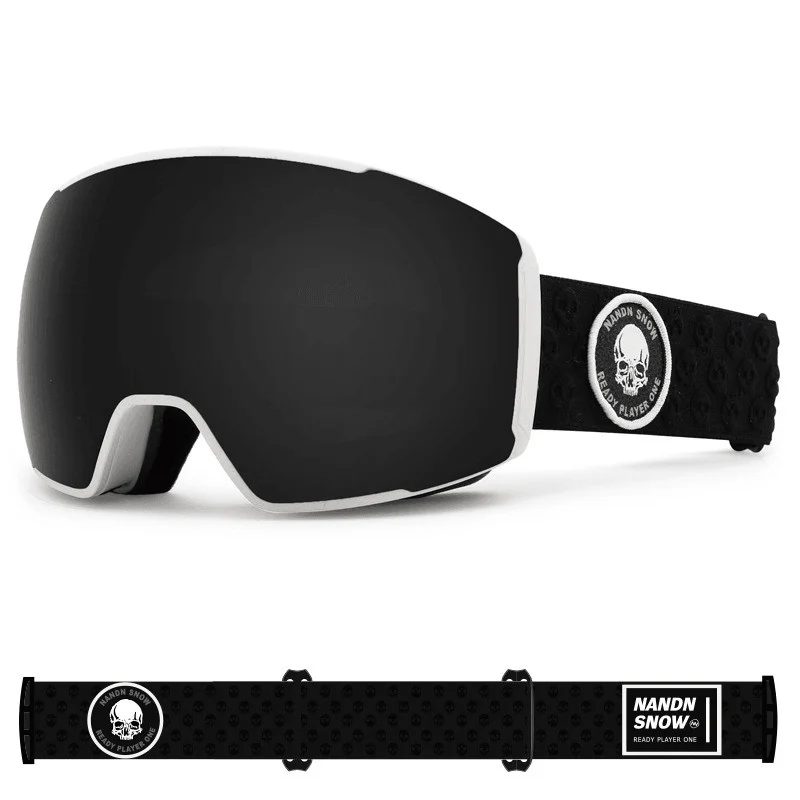 Large Spherical Magnetic Ski Goggles with Double anti Fog