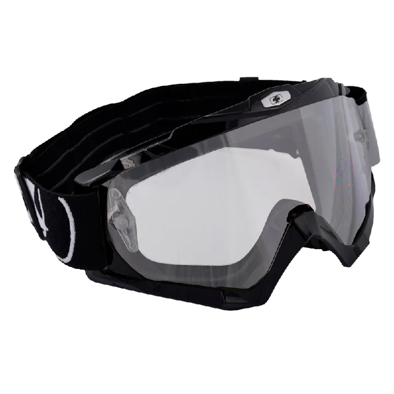 Oxford Assault Pro Adult Motocross Goggles Gloss Black - Clear Lens