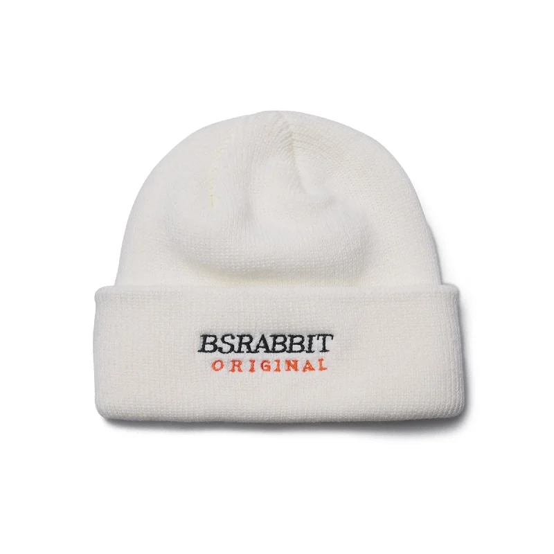 BSRABBIT LOGO BEANIE WHITE