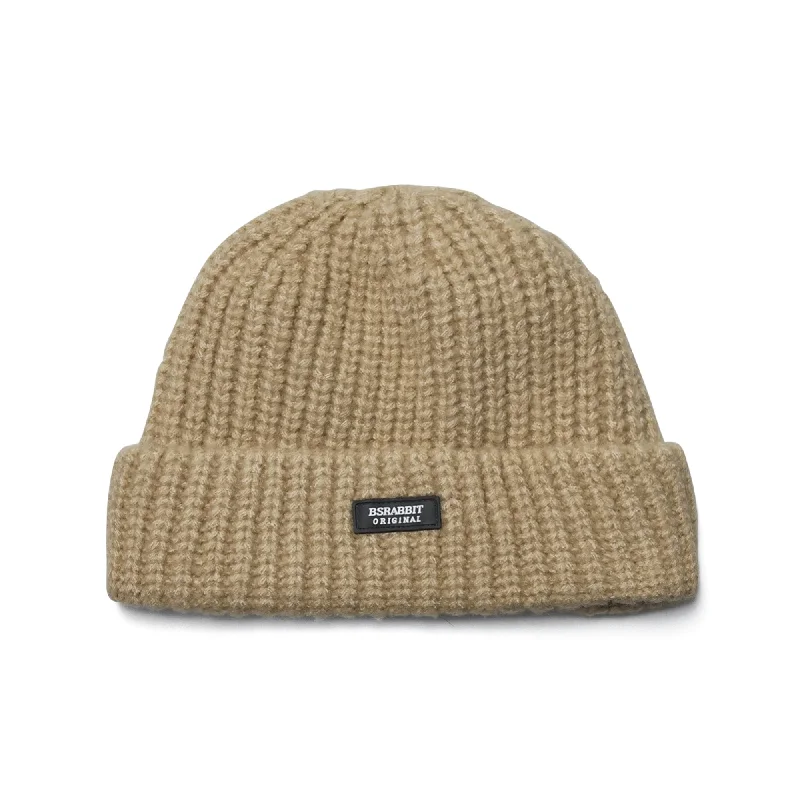 LOGO RUBBER WAPPEN BEANIE BEIGE