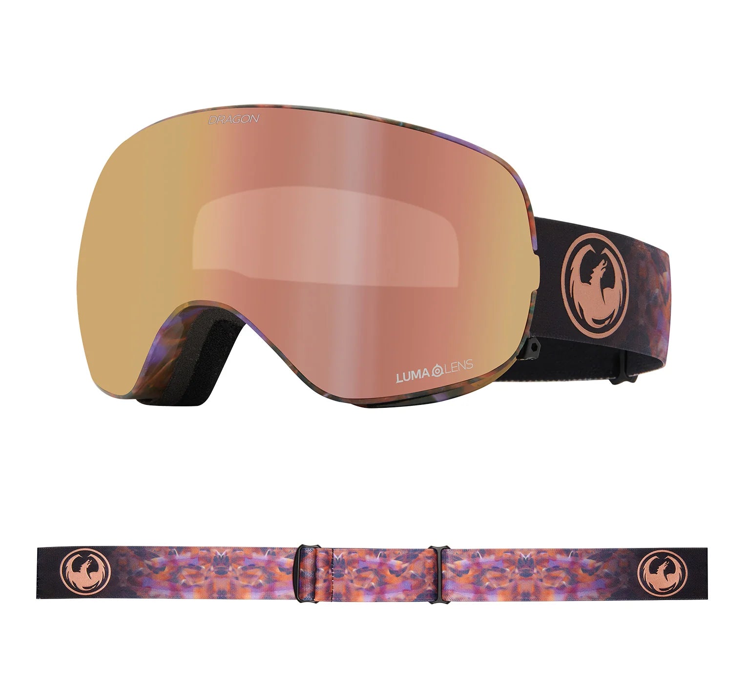 DRAGON X2S AMETHYST GOGGLES LUMALENS ROSE GOLD ION/LUMALENS VIOLET