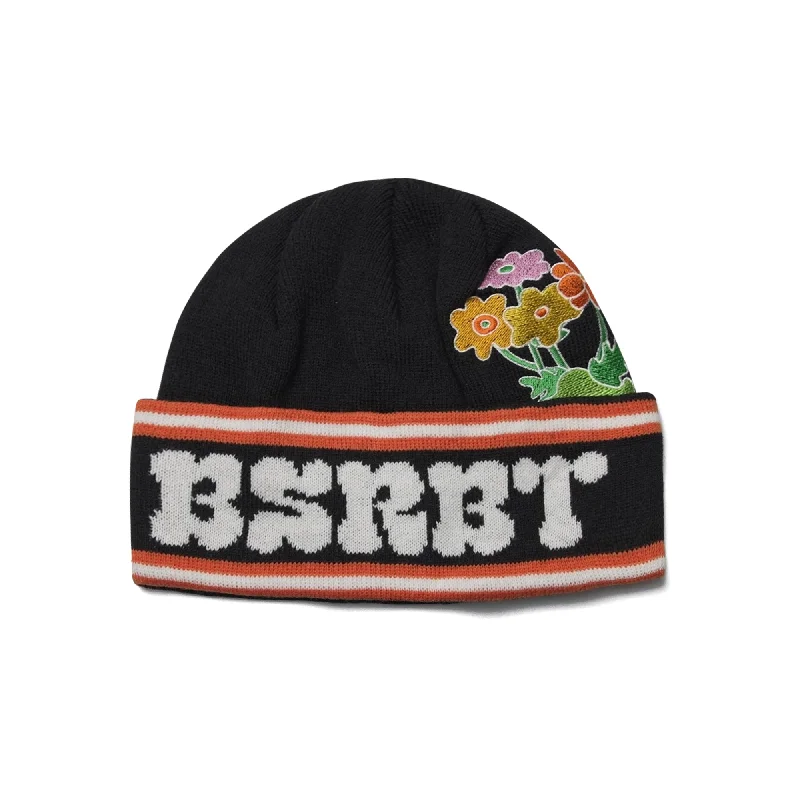 BSRBT FLOWER BEANIE BLACK