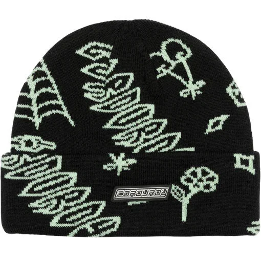 Corduroy Detention Black Beanie