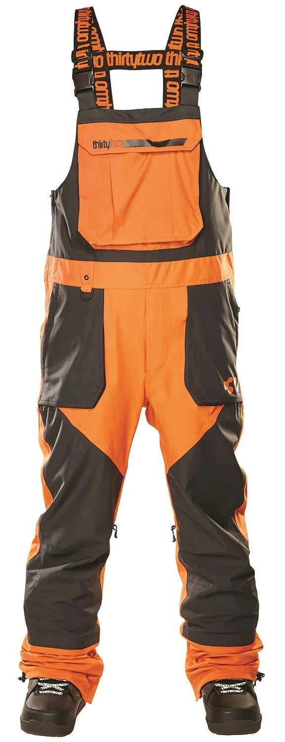 ThirtyTwo Basement Bib Pants Mens Orange