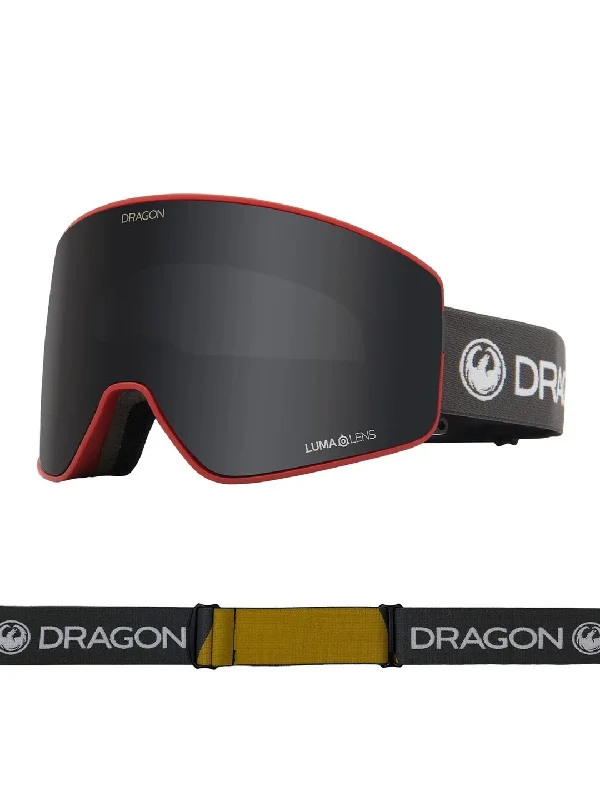 DRAGON PXV2 BLACK RED LUMALENS DARK SMOKE PLUS LUMALENS ROSE