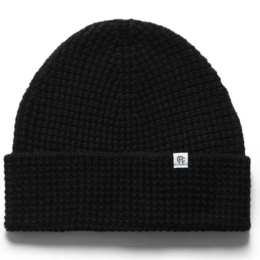 Reigning Champ Merino Wool Waffle Beanie Black