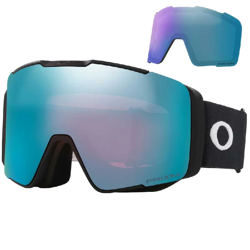 Oakley Line Miner™ Pro M Snow Goggles - 2025 Matte Black Strap with Prizm Snow Sapphire Iridium Lens + Bonus Prizm Iced Iridium Lens