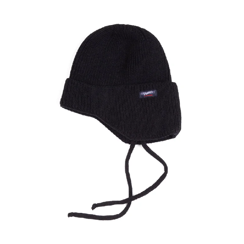 NEWTRO EARFLAP BEANIE BLACK