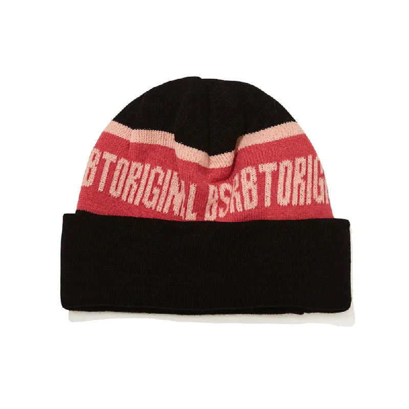 INT DOUBLE LINE BEANIE BLACK