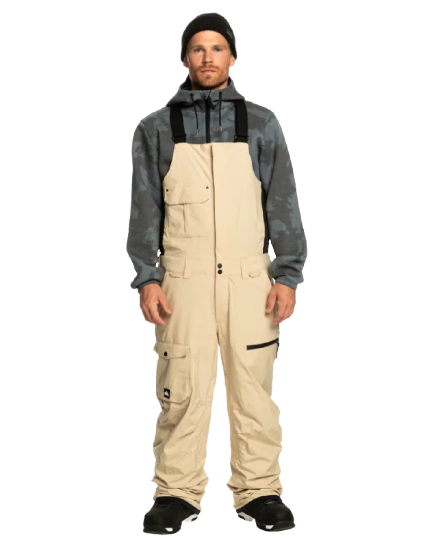 Quiksilver Men's Utility Technical Snow Bib Pants - Pale Khaki