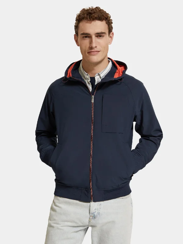 Hooded soft-shell jacket