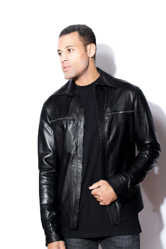 Men's Black Leather Shirt