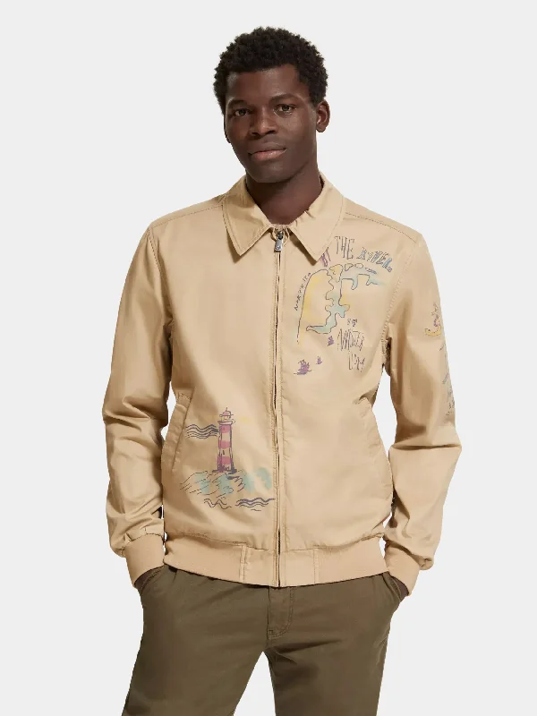 Printed harrington jacket