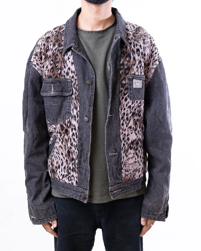 Restored Gwa Tiger Print Denim Jacket