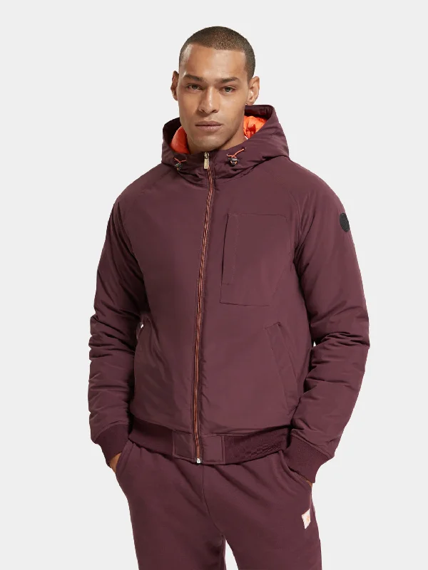 Stretch padded hooded jacket